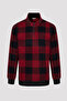 Men's Checkered Red Sweatshirt Pajama Top - 5