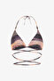 Nixie Striped Buckle Triangle Bikini Top - 4