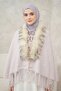 Women's Faux Fur Tasseled Soft and Lightweight Winter Thick Shoulder Shawl - 2