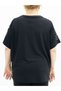 Plus Size Wide Collar Sleeves Stone Detailed Printed Stone Embroidered Short Sleeve Oversize Women's Blouse - 7