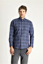 Long Sleeve Slim Fit Slim Fit Lumberjack Plaid Cotton Easy-Iron Shirt - 3