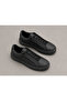 Men's Black Leather Casual Sneakers Sports Shoes - 4