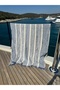 4 Layer Muslin 100% Cotton - Bath & Beach Towel/ Peshtamal (190X100 cm) Blue-Ecru Striped - 4