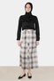 Plaid Pattern Button Detail Skirt 60266