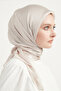 Janjan Hijab Crinkle Evening Scarf - Stone 100X100Cm - 3