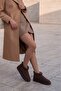 Women's Fur Lined Bitter Brown Casual Boots Pasep Brown Suede - 6