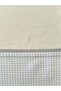 Gingham Border Lace Appliqué Floral Embroidery Natural&Gray Kitchen, Bedroom and Living Room Curtain - 5
