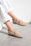 Casual Women's Mink Loafer Plush Lined Oval Toe Low Patterned Sole Shoes 375 - 3