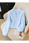 Women's Fuzzy Soft Double Zipper Basic Knitwear Cardigan