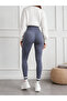Sara Women's Extra High Waist Ribbed Fleece Lined Shaped Leggings Indigo Color - 3