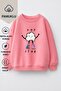 Girl's 3 Thread Fabric Cotton Popcorn Printed Sweatshirt - 2