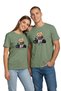 Unisex Multi-Colored Street Rider Teddy Bear Printed 100% Cotton Crew Neck T-Shirt
