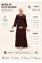 Hijab Dress Ferace Dark Mink Hürrem Inner and Outer Tie-Down Crepe Fabric That Does Not Wrinkle - 2