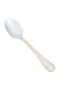 Al Saif Gallery steel tea spoons, engraved with gold rim, 6 pieces - silver - 2