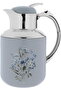 Al Saif Gallery Florya Pro thermos set, 1/0.5 liter, rose pattern, thermal glass inner shell, steel outer shell - light gray - 4