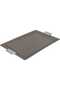 Al Saif Gallery Steel Serving Tray, 43x27.8x1.6 cm - Glossy Black Silver
