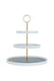 Al Saif Gallery porcelain cake stand, 3 levels, engraved, circular - white - 2