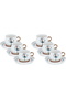 Al Saif Gallery porcelain coffee cup set, 12 pieces, engraved - white - 2