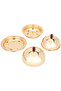 Alif Gallery Serving Trays Set With Dates, Steel, 3 Pieces - Gold - 3