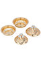 Alif Gallery Serving Trays Set With Dates, Steel, 3 Pieces - Gold - 3