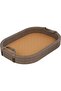 Al Saif Gallery Wooden Serving Tray, 40.5x30x4.5 cm, Oval, Two Handles - Beige Brown - 2