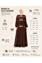 Roba Detailed Balloon Sleeve Flowing Ponch Dress Bitter Brown - 2