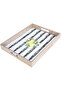 Saif Gallery wooden serving tofir, 42 cm, rectangular, lemon pattern, with handle - white - 3