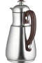 Al Saif Gallery Thermos Dallah Tamim 10, 0.5 Liter, Stainless Steel Interior, Wooden Handle, Push-Button Lid - Matte Silver - 3