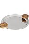 TofariaAl Saif Gallery Steel Presentation, 3.5 x 36 x 29 cm, Round, Brown Hand - Silver - 2