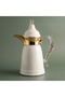 Al Saif Gallery Qamar Thermos Dallah, 0.35 L, Transparent Handle, Stainless Steel Inner Case, Stainless Steel Outer Body - Pearl Gold