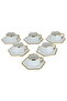 Al Saif Gallery coffee cups and saucers set, porcelain, 12 pieces - white - 3