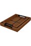 Al Saif Gallery Wooden Tray Set, 2 Pieces, Rectangular - Brown Black