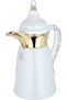 Al Saif Gallery Qamar Thermos Dallah, 0.35 L, Transparent Handle, Stainless Steel Inner Case, Stainless Steel Outer Body - Pearl Gold - 5
