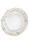 Al Saif Gallery glass dessert dish, 33x33x2 cm, circular, gilded engraving - white - 2