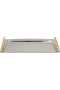 Al Saif Gallery Steel Serving Tray, 40x18.5x5 cm - Silver Gold - 2