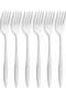Al Saif Gallery steel sweet forks, engraved, 6 pieces - silver