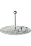 Al Saif Gallery Porcelain Serving Rack, 19.5x19.5x14 cm, Round, Steel Handle - White/Gray - 2