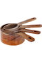 Al Saif Gallery Wooden Measuring Cups Set, 60/80/125/250 ml, 4 Pieces - Brown - 2
