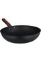 Al Saif Gallery Stainless Steel Frying Pan, 27cm, Wooden Handle - Black - 3