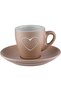 Al Saif Gallery porcelain Turkish coffee cup set, heart pattern, 12 pieces - brown - 2