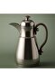 Al Saif Gallery Thermos Dallah Tamim 10, 0.7 Liter, Stainless Steel Interior, Wooden Handle, Push-Button Lid - Glossy Black