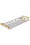 Al Saif Gallery stainless steel serving tray, 33 x 15 x 4 cm, rectangular, gold-silver handle - 2