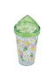 Al Saif Gallery Plastic Cup With Straw, 660 Ml - Green - 2