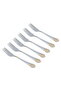 Al Saif Gallery Stainless Steel Dessert Fork Set, 6 Pieces - Silver Gold - 2