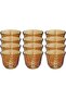 Al Saif Gallery Saudi Coffee Cup Set Glass, 12 Pieces, Floral Pattern - Transparent Gold