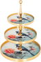 AmberAl Saif Gallery Glass Serving Stand, 25×25×2/19.5×19.5×2/15.5×15.5×2 cm, circular, 3 levels - colored - 2