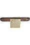Al Saif Gallery wooden serving plate, 13x10x40 cm, square steel base - gold - 2