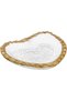 Al Saif Gallery glass sweet dish, 2 x 10 x 17 cm, heart shape, golden rim - clear