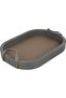 Al Saif Gallery Wooden Serving Tray, 36.5x25.5x4.5 cm, Oval, Two Handles - Black Brown - 2