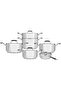 Steel Cookware Set, 11 Pieces, Silicone Handle - Silver - 2